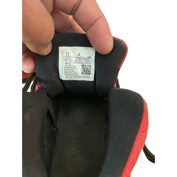 Air Jordan 12 Retro Reverse Flu Game Red Black Men’s Size 7.5 Lace Up - Picture 4 of 7